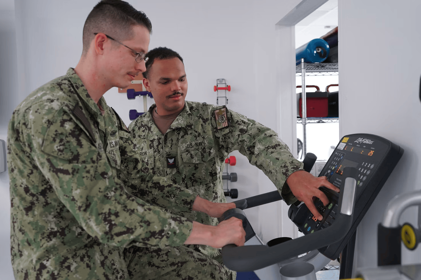 veteran on treadmill